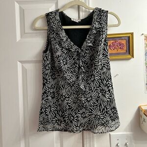 Y2k fairy silk black white tank blouse- size medium from New York City design Co
